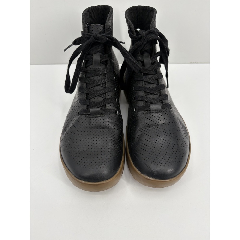 NoBull High Top Trainer Shoes Men's Size 8.5 Sneakers Black Leather Gum Soles - Picture 3 of 11